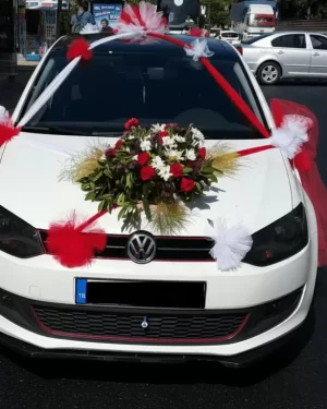 Antalya Çelenk - Antalya Çiçekçi-Küresel Çiçekçilik | Çiçekçi Antalya Gelin Arabası Süsleme Döşemealtı Modeli Gas11