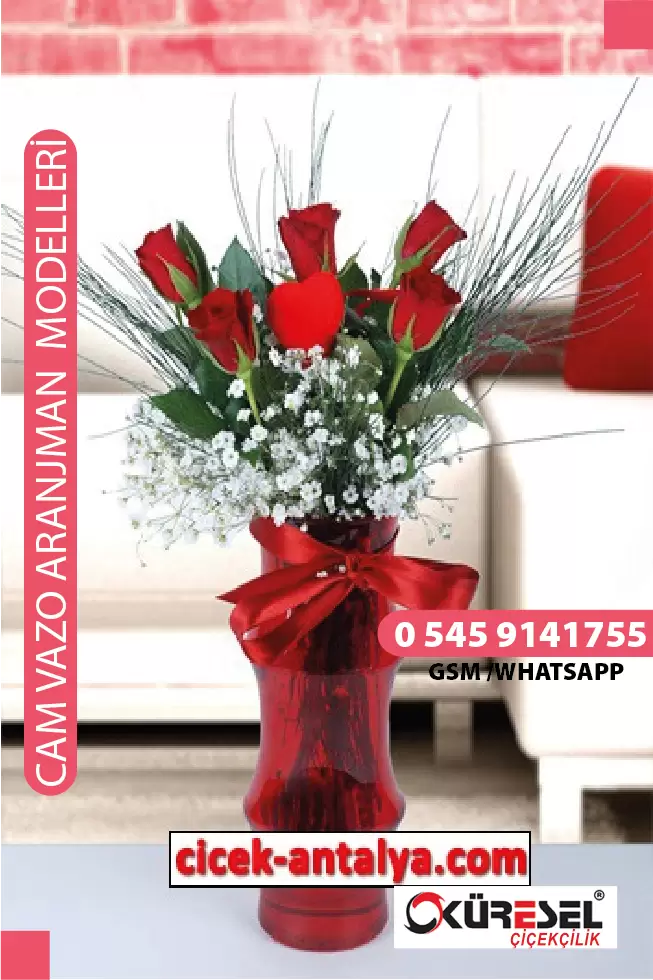 5 KIRMIZI GÜL ÜRÜN KODU CV32 – Antalya Çiçekçi