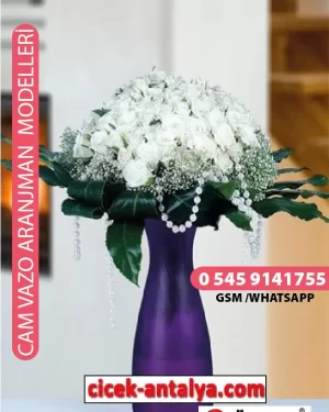 80 ADET BEYAZ GÜL VAZO ÜRÜN KODU CV65