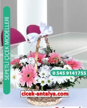 BİR SEPET RENKLİ GERBERALAR VE BAHAR ÇİÇEKLERİ ÜRÜN KODU SPA16