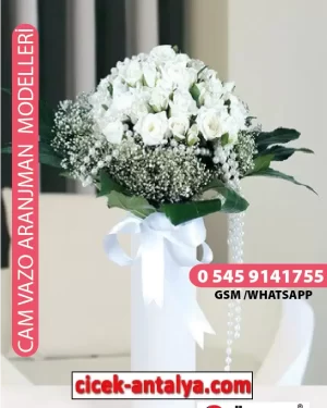 VAZO SEVGİNİN EN SAF VE DURU HALİ BEYAZ GÜLLER ÜRÜN KODU CV50